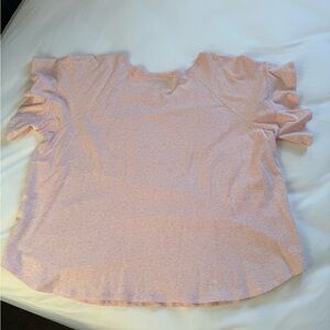 Karen Kane Light Pink Ruffled Blouse